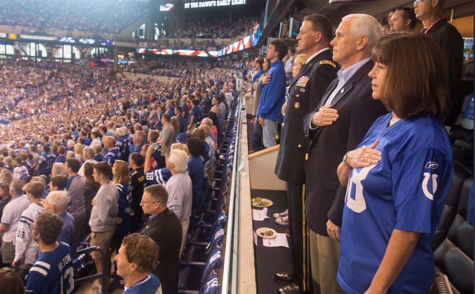 Vice President Pence Exits NFL Game After Players Kneel In Protest During National Anthem