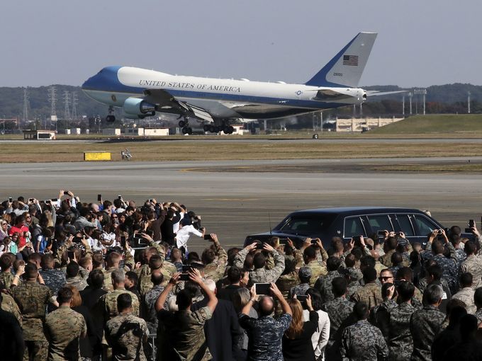 President Trump Addresses U.S. Forces In Yokota Air Base, Tokyo