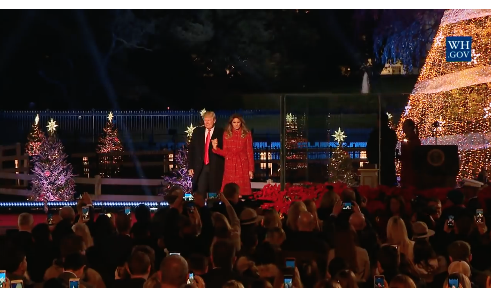 President Trump And First Lady Melania Partake In Lighting National Christmas Tree