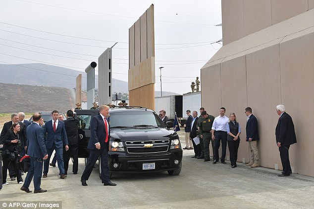 PICTURES: President Trump Examines Border Wall Prototypes In San Diego, California