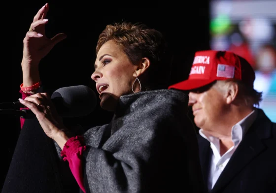 Kari Lake-President Trump-Save America Rally-Canyon Moon Ranch-Festival Grounds-Florence AZ-011522_GETTY