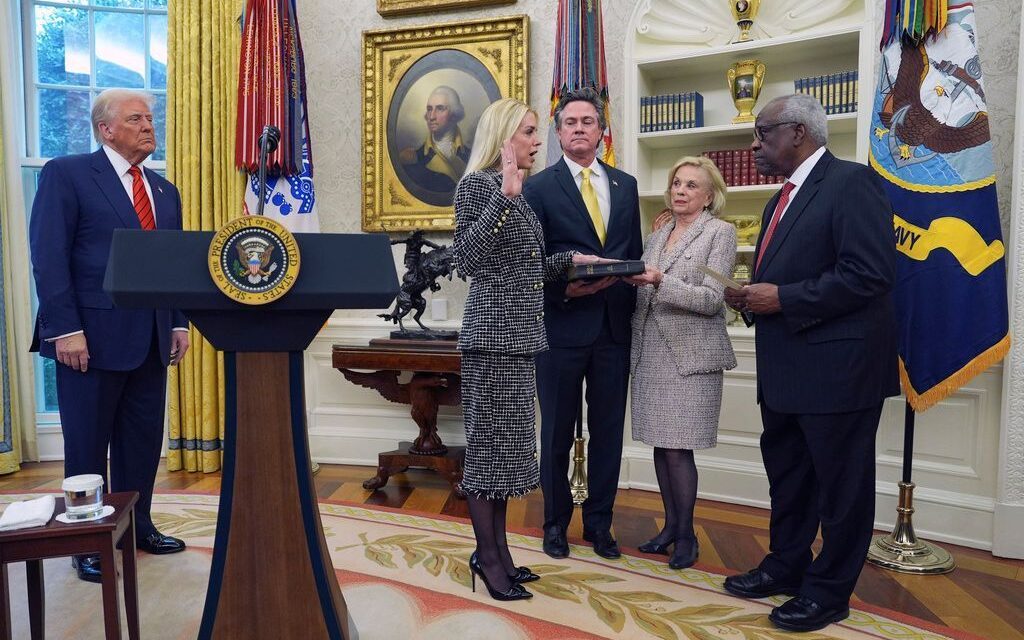 Pam Bondi Sworn In  As Trump’s New Attorney General After 54:46 Senate Confirmation Vote